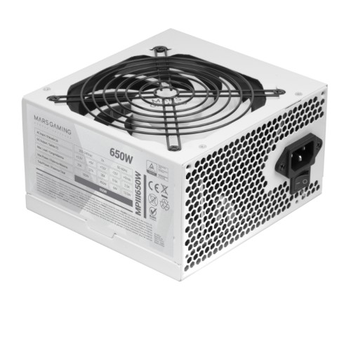 Mars Gaming 650W White Power Supply 85% Efficiency