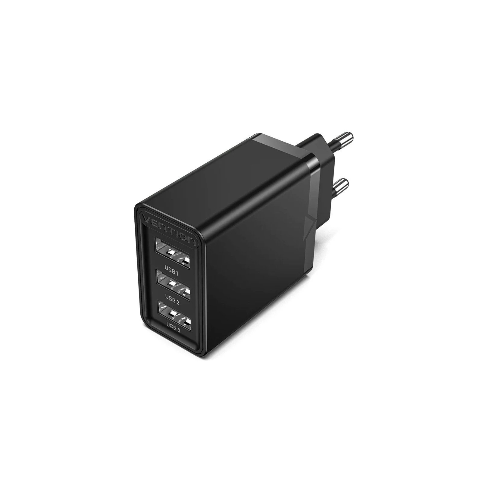 Cargador Pared/Viaje 3xUSB-A 12W Negro Vention