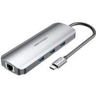 Docking Station 9 Puertos USB-C Gris Vention