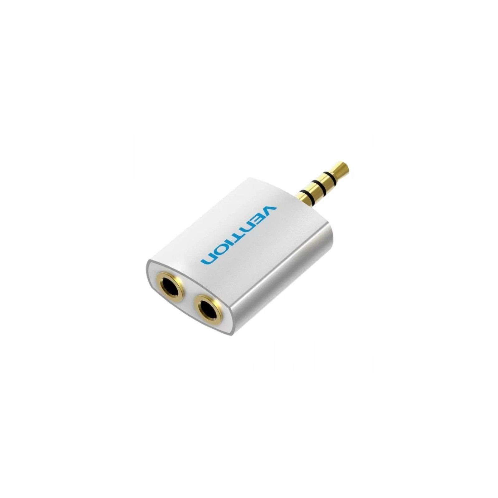 Adaptador Audio Jack 3.5mm Macho a 2xJack 3.5mm Hembra Blanco Vention