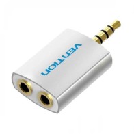 Adaptador Audio Jack 3.5mm Macho a 2xJack 3.5mm Hembra Blanco Vention