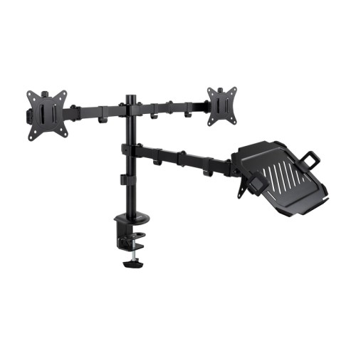 Tooq Dual Monitor Mount with Laptop Holder