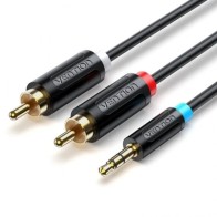 Cable Audio Estereo Jack 3.5/m 2xrca/m 2 M Negro Vention