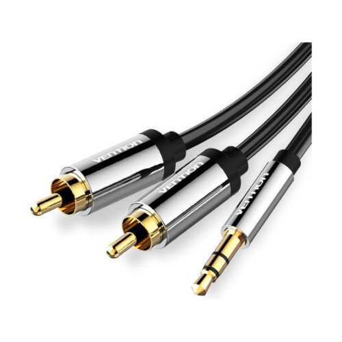 Audio Cable Stereo Jack 3.5mm to 2xRCA 5M Black Vention