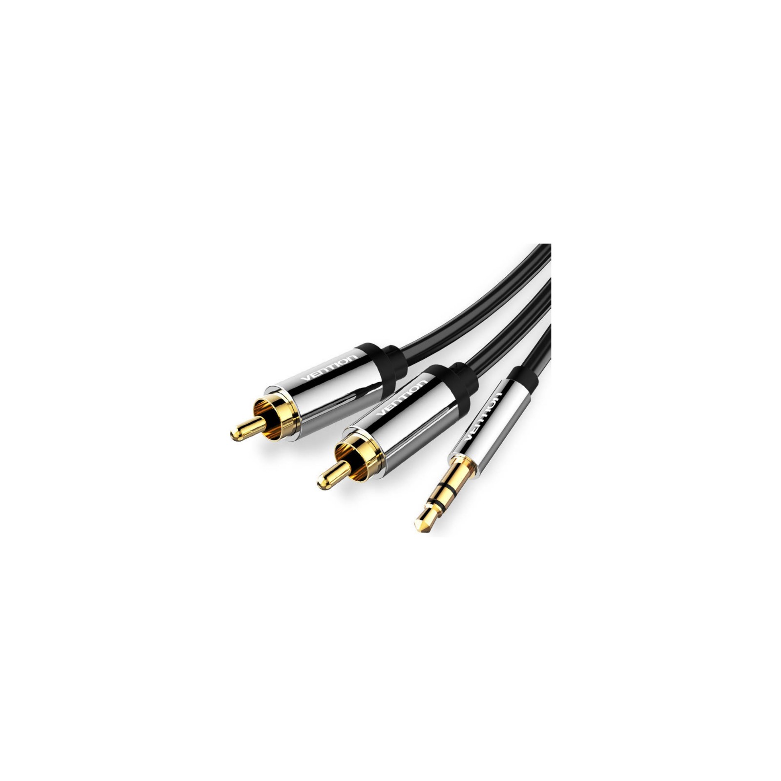 Audio Cable Stereo Jack 3.5mm to 2xRCA 5M Black Vention