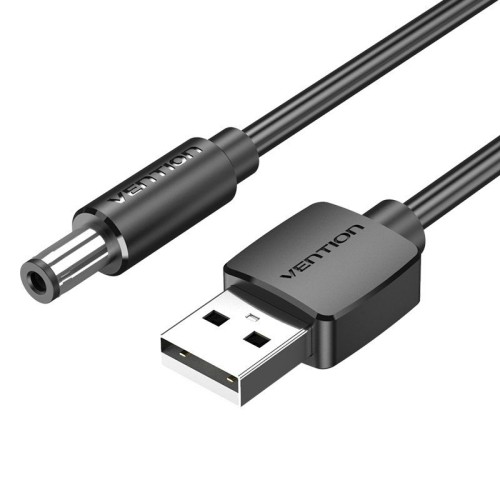 Cable USB a DC 5.5mm 0.5m Negro Vention