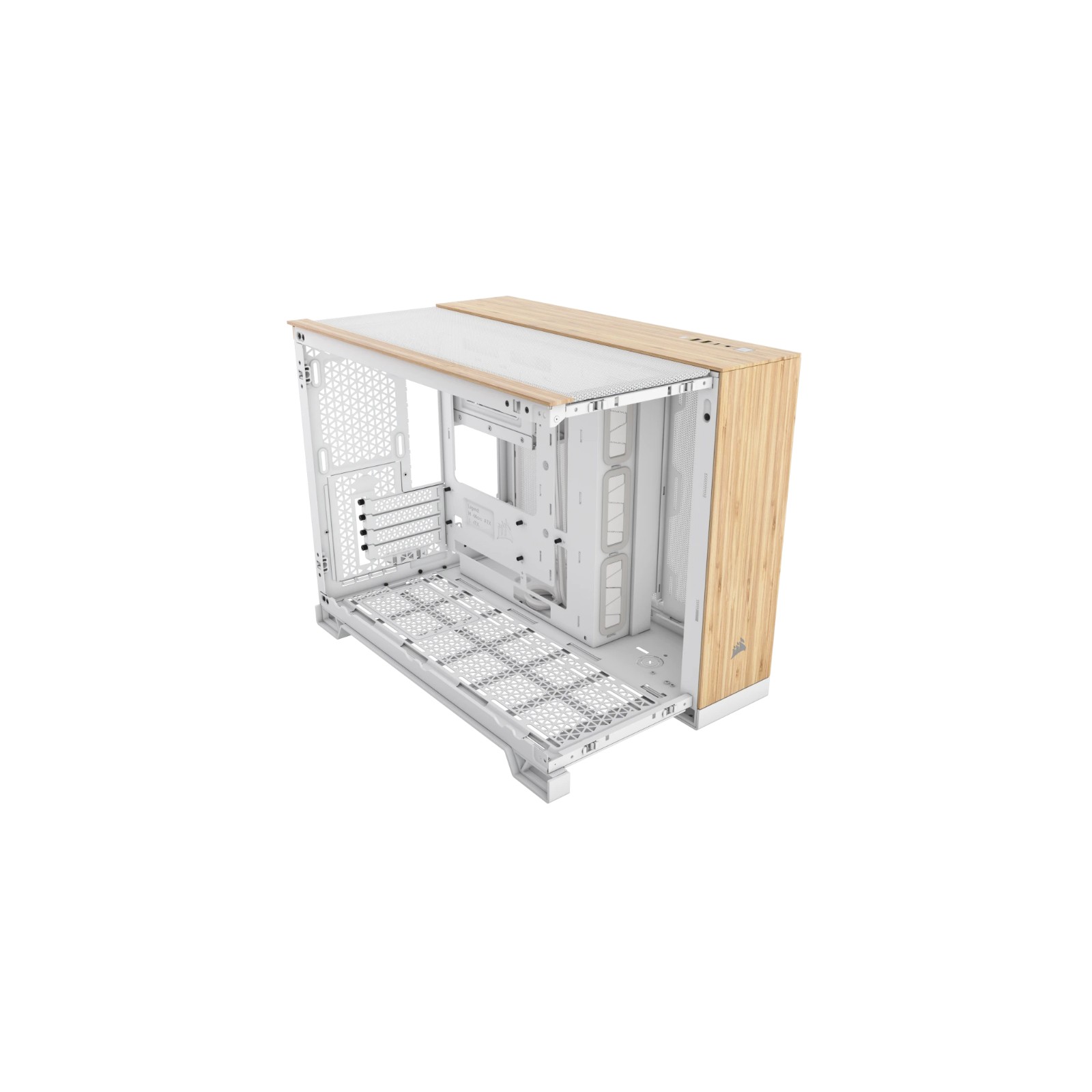 Caja MicroATX 2500X Blanco/Madera de Bambú Corsair