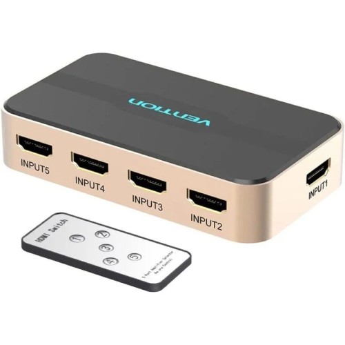 5-Port HDMI Splitter with Remote Control