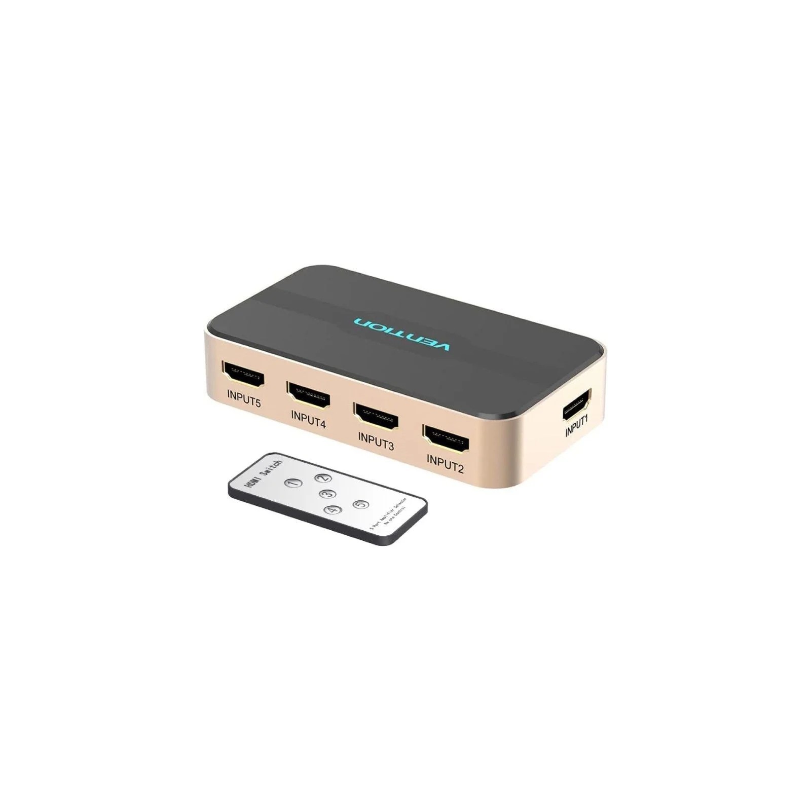 5-Port HDMI Splitter with Remote Control