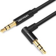 Cable de Audio Estéreo Acodado Jack 3.5/m Jack 3.5/m 0.5 M Negro