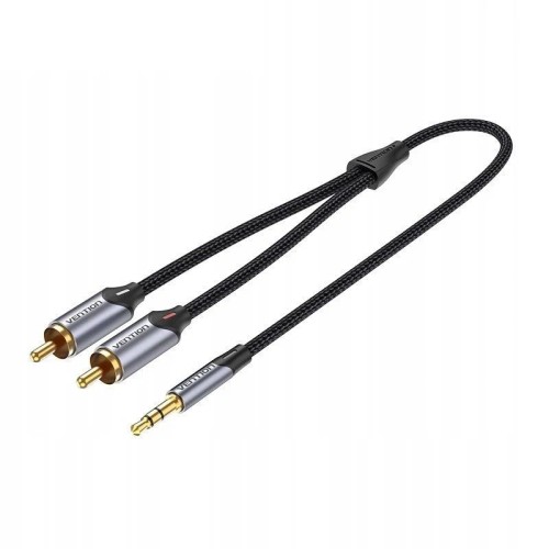 Cable Audio Estéreo Jack 3.5/m 2xRCA/m 1 M Gris Vention