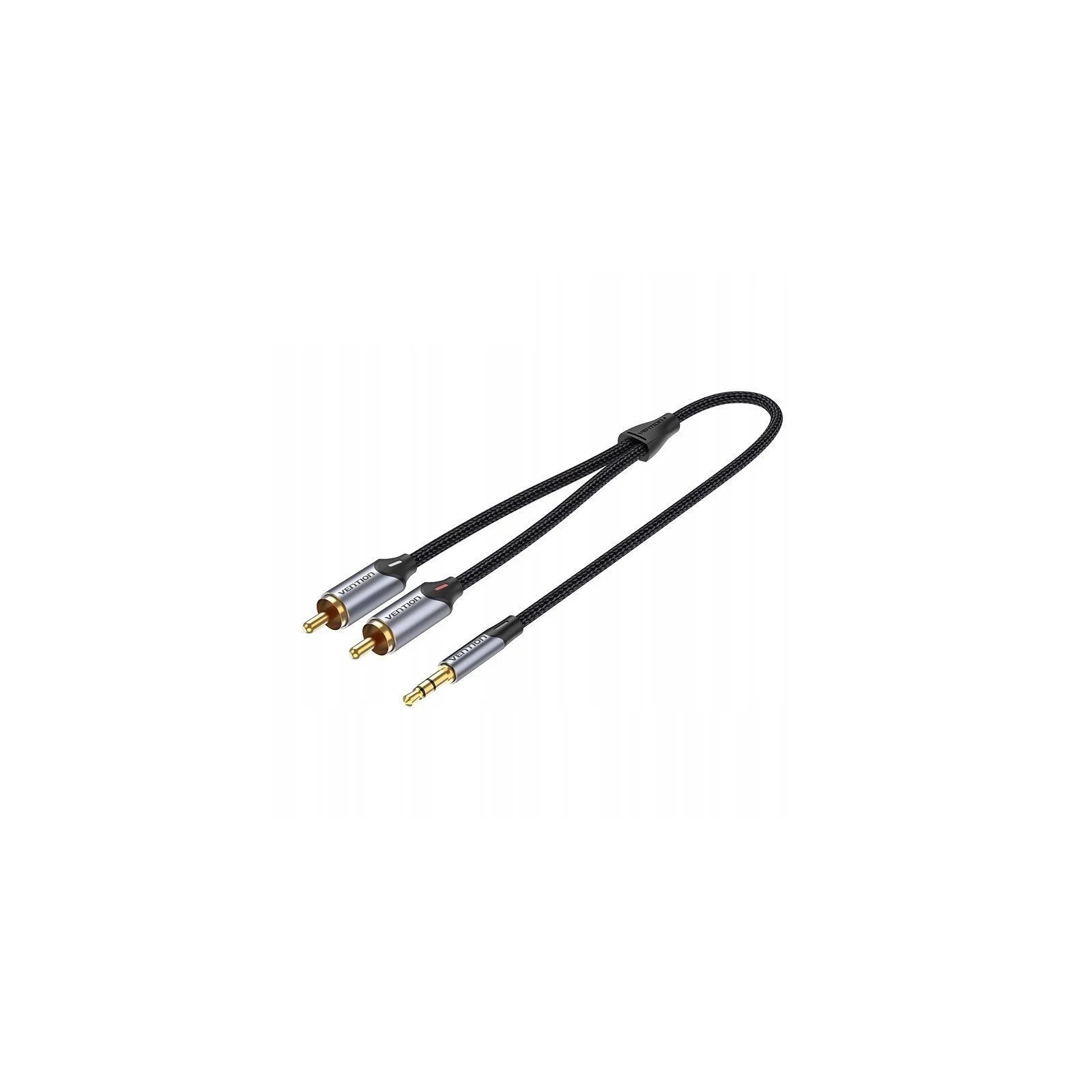 Cable de Audio Estéreo Vention Gris 2M Macho 3.5mm a Doble RCA