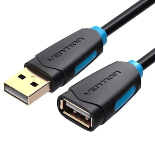 USB 2.0 Extender Cable Male-Female Gold 0.5M Black Vention