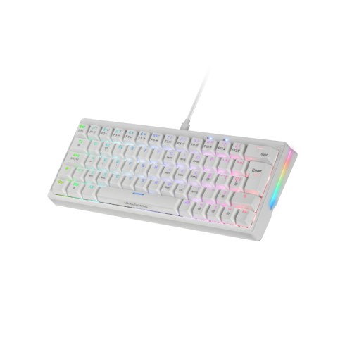 MKMINIPRO Mechanical Keyboard Linear Lubricated Switches RGB White Mars Gaming