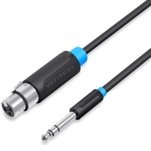 Cable de Audio Estéreo Jack 6.5mm a XLR Hembra 2M Negro Vention