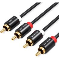 Cable Audio Estéreo 2xRCA/M a 2xRCA/M 3 M Negro Vention