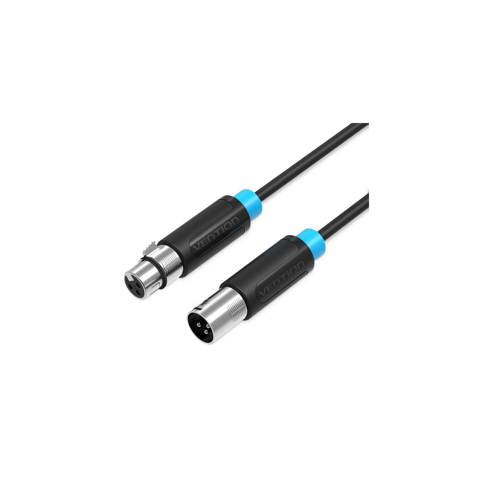 Cable de Audio Estéreo XLR Macho a Hembra 2M Negro Vention