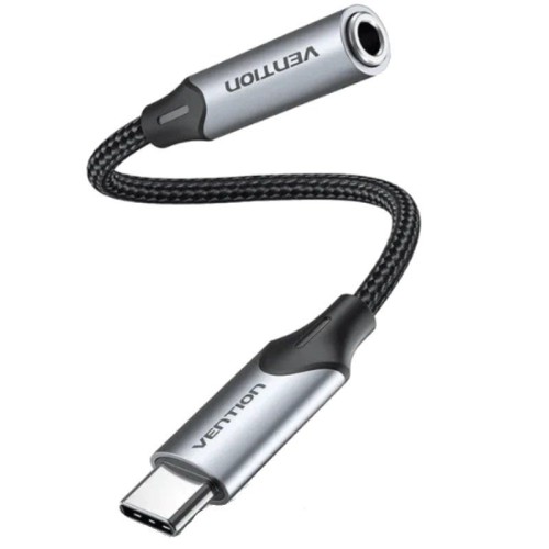 Adaptador Audio Jack 3.5/h USB-C/m 1 M Gris Vention