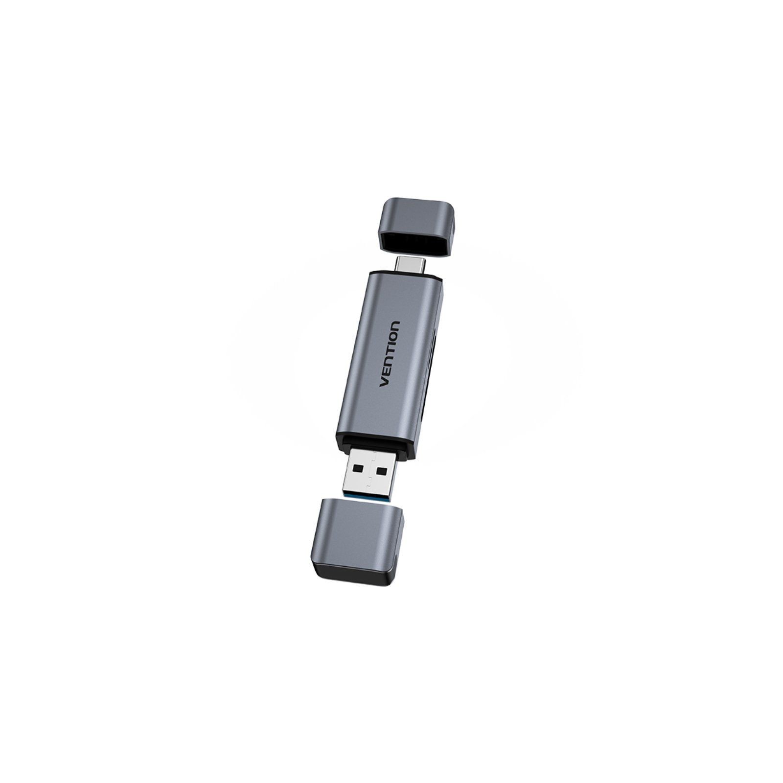 Lector de Tarjetas Externo USB-A/USB-C 3.0 Gris Vention