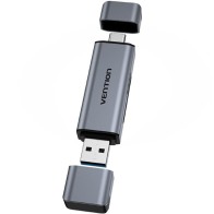 Lector de Tarjetas Externo USB-A/USB-C 3.0 Gris Vention