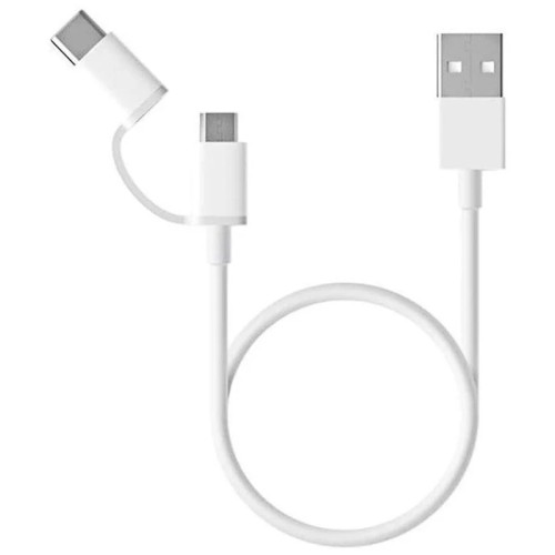 Cable USB 2.0/M USB-C/M Micro-USB 0.3 M Blanco Xiaomi