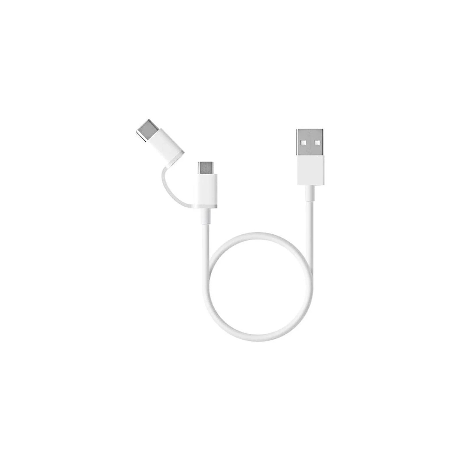 Cable USB 2.0/M USB-C/M Micro-USB 0.3 M Blanco Xiaomi