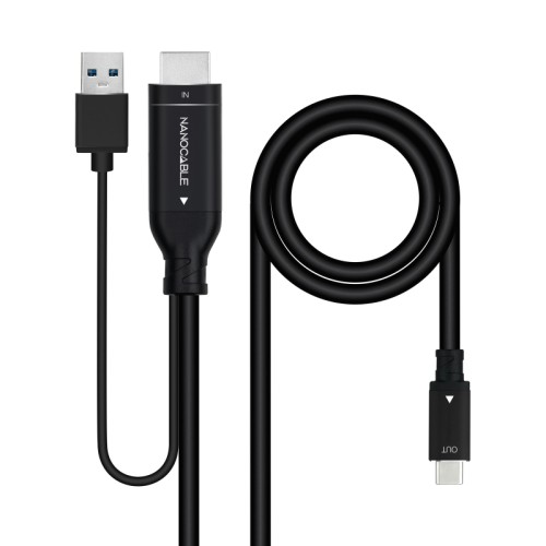 Conversor HDMI a USB-C 1.8 M Negro Nanocable