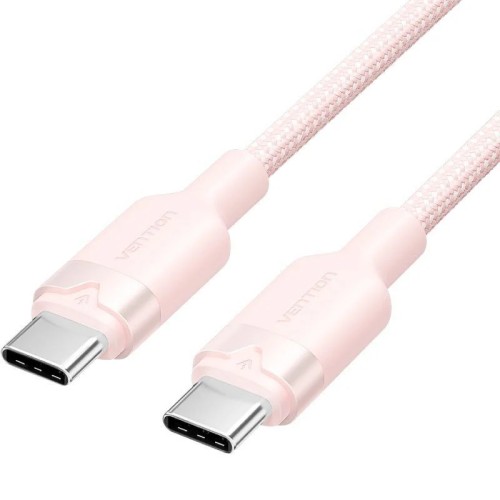 Cable Usb-c A Usb-c 1 M Rosa Con Carga De 3A