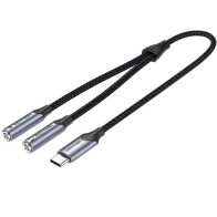 Convertidor USB-C a 2xjack 3.5mm