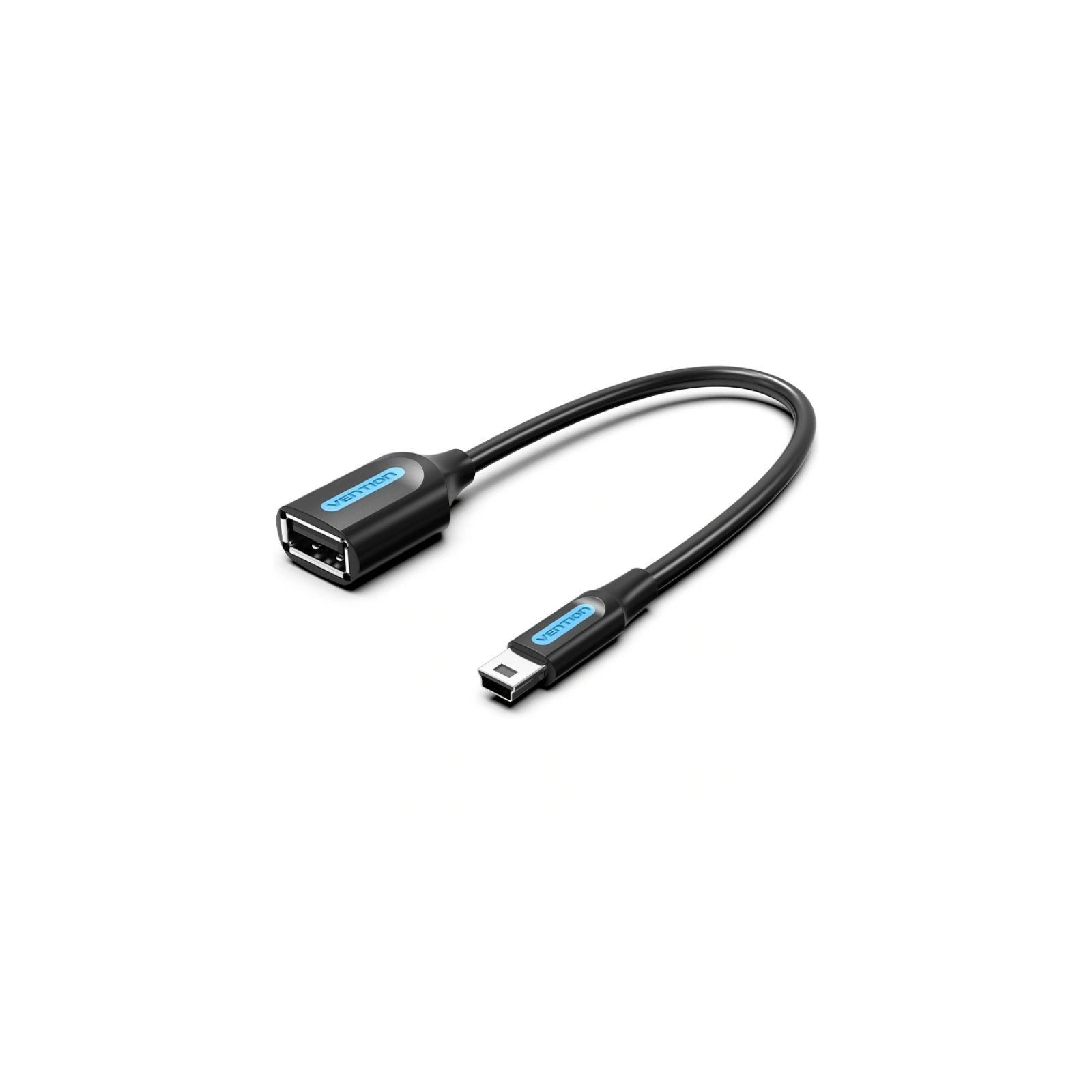 USB OTG Mini-B Male to A Female Cable 0.15M Black Vention