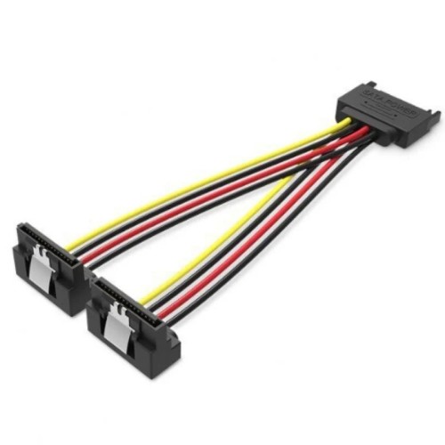 Cable Alimentacion SATA M a 2xSATA H 0,15 M Negro Vention