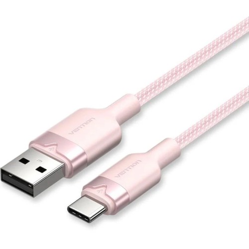 Cable USB-C A USB-A Trenzado 1 M Rosa Vention