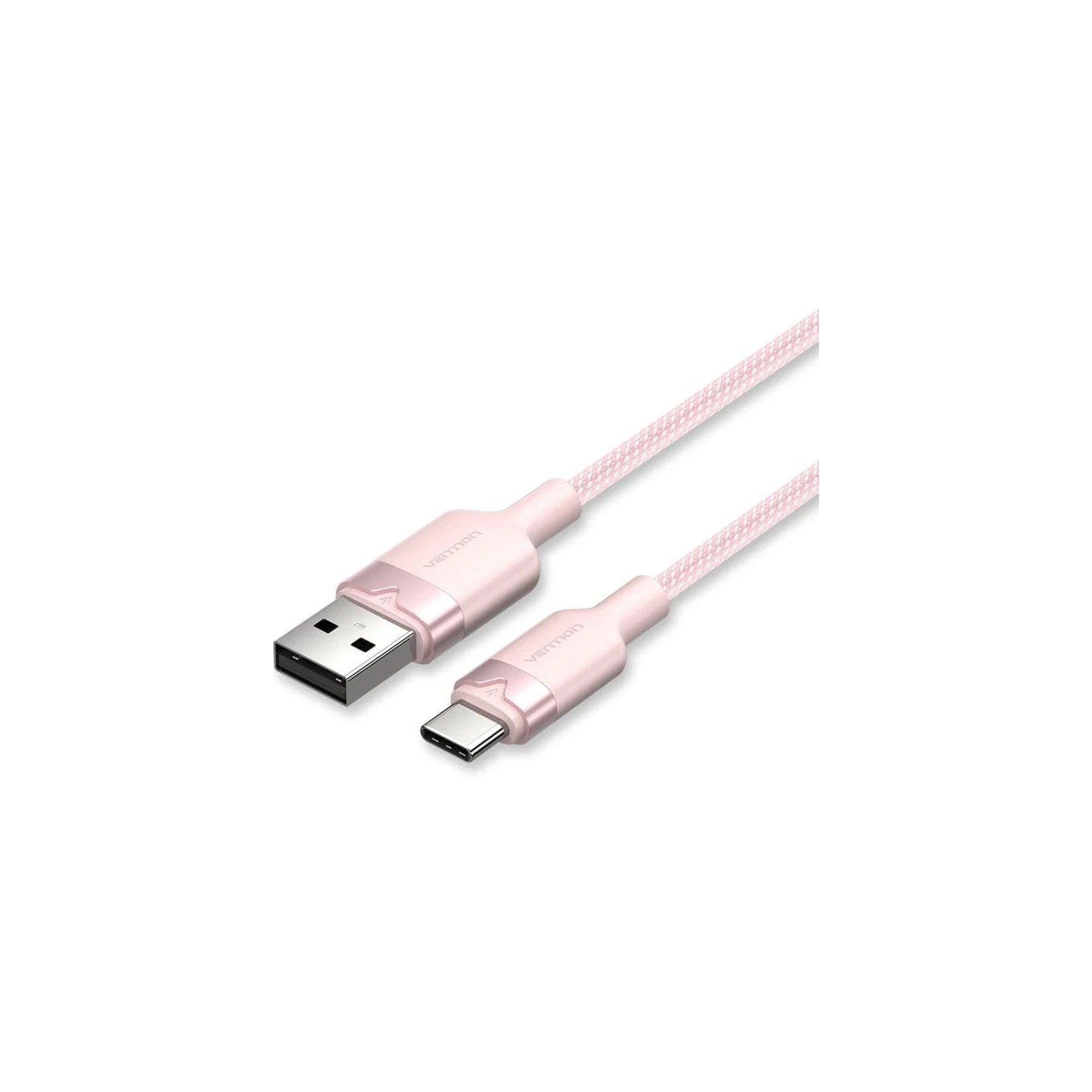 Cable USB-C A USB-A Trenzado 1 M Rosa Vention