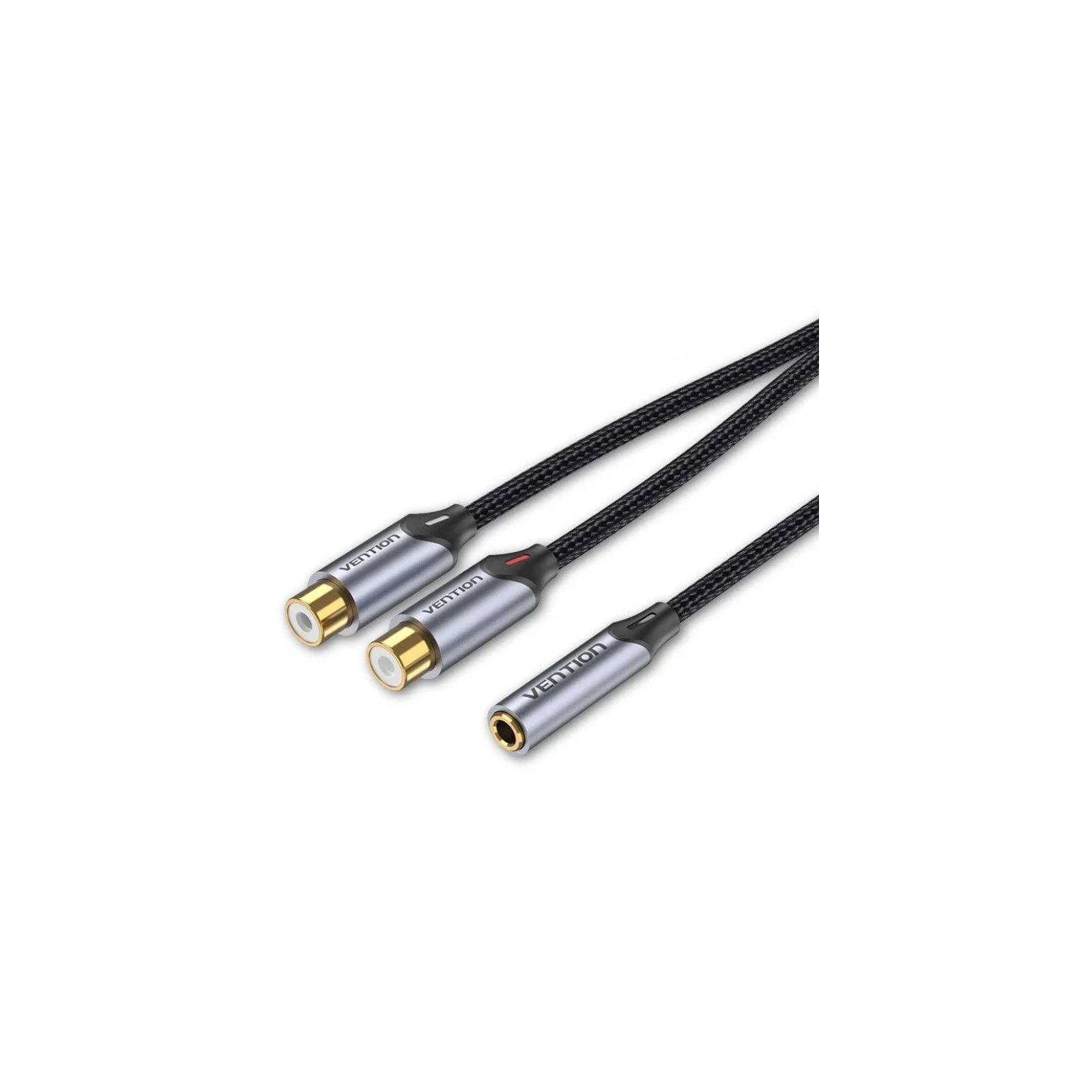 Cable Audio Estereo Jack 3.5/h 2xrca/m 0.3 M Gris Vention