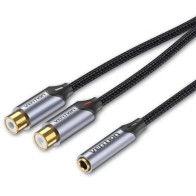 Vention 3.5mm Female Jack to 2x Male RCA Cable 0.3M Gray