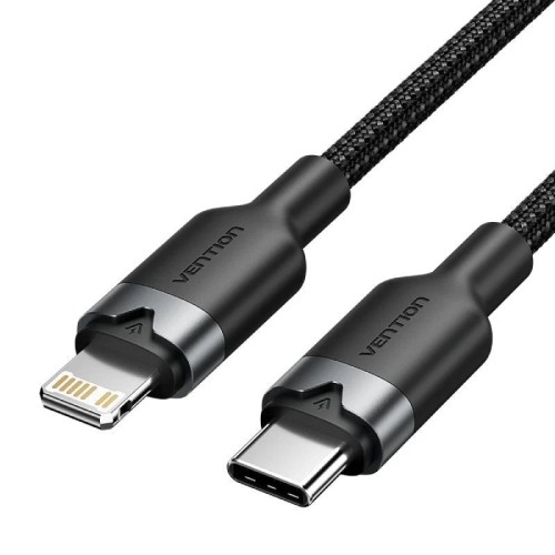 Cable USB-C a Lightning 1m Negro Vention Carga Rápida