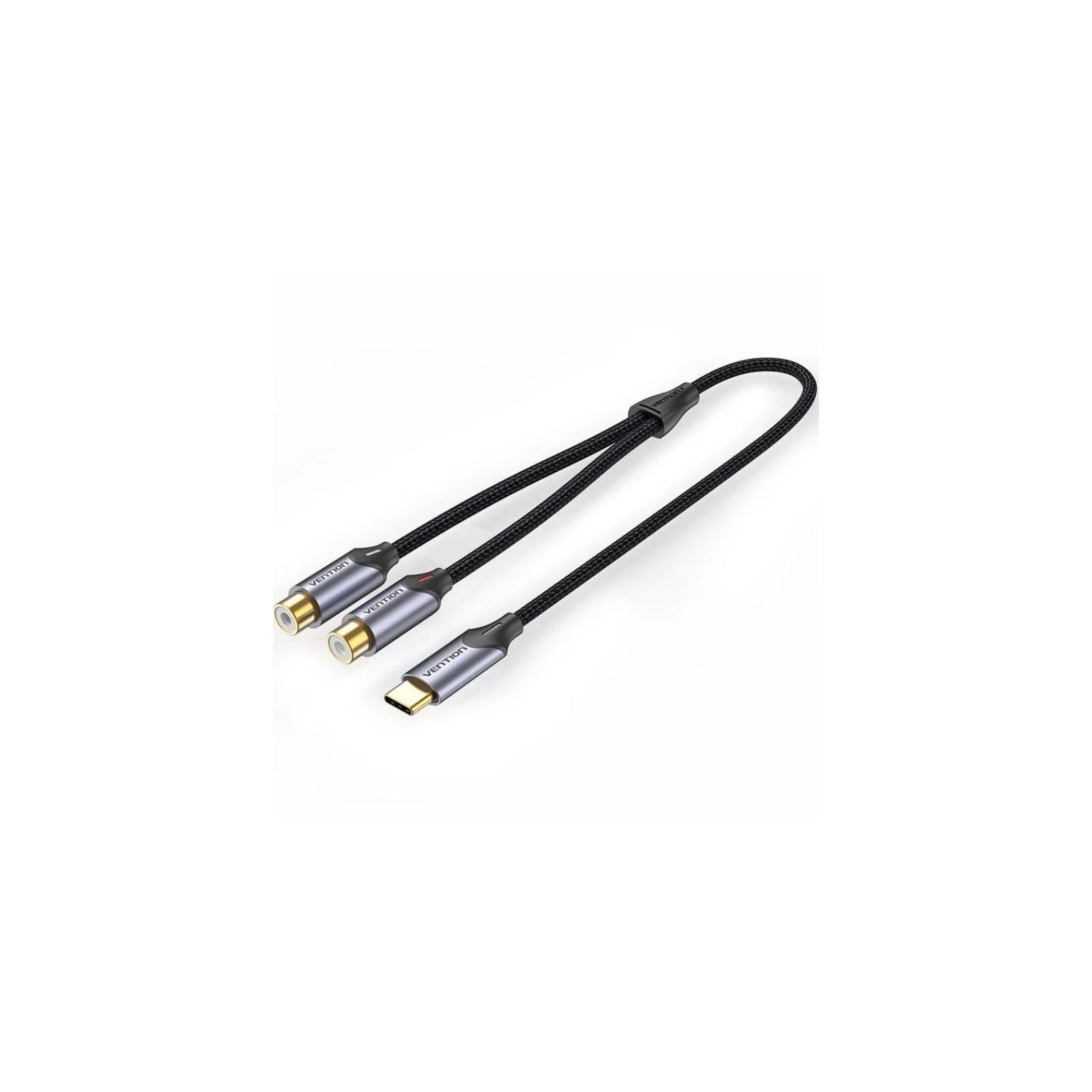 Cable Conversor Vention USB-C a 2 RCA 0.5 m Gris