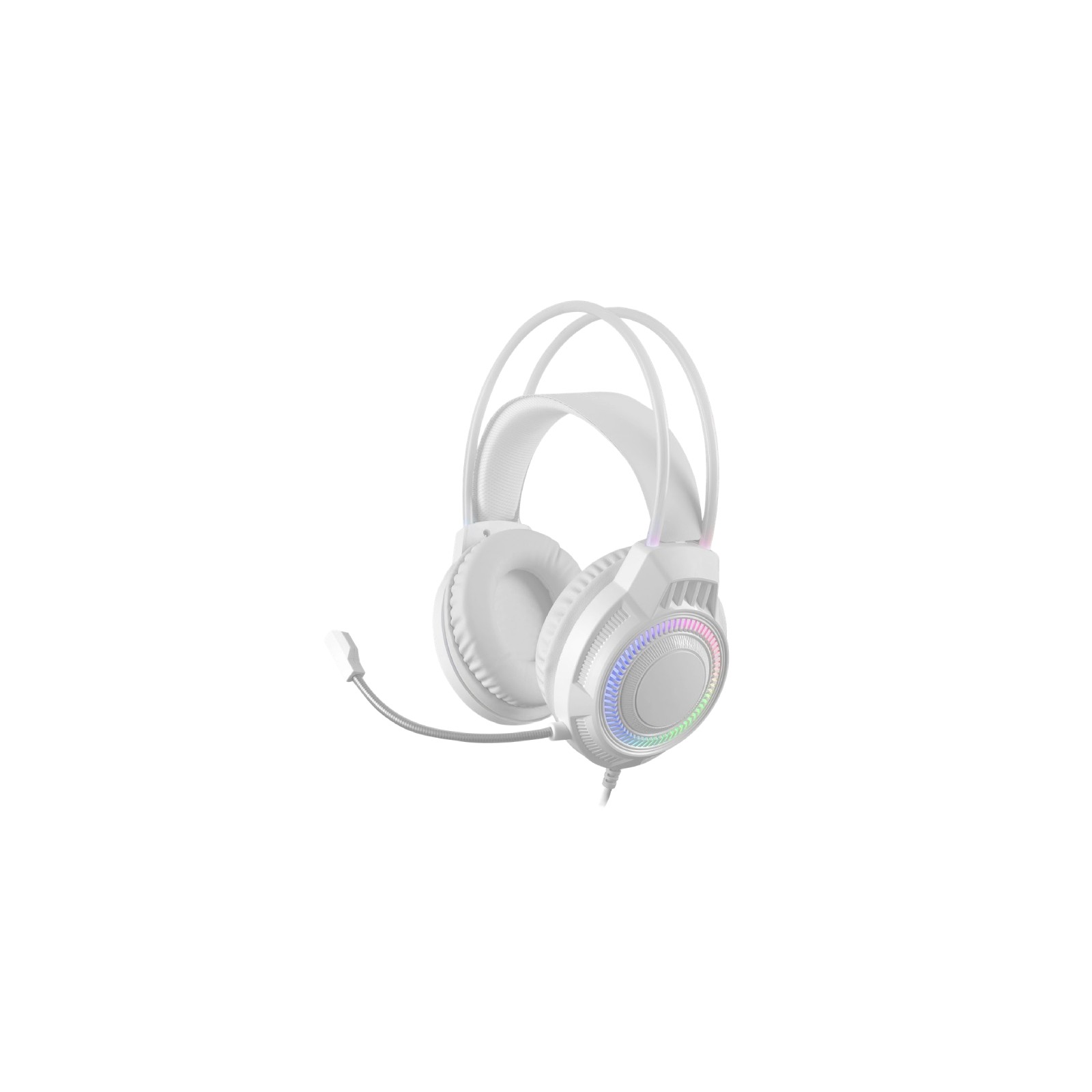 Auricular Gaming Mh124 Blanco con Iluminación RGB