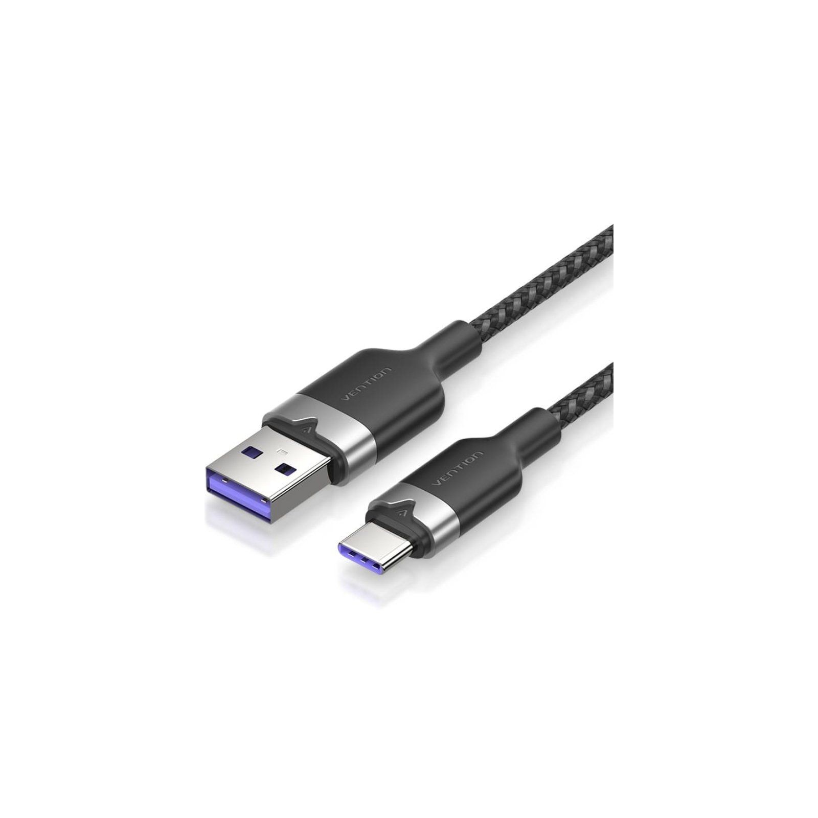 Cable USB-A a USB-C Macho Trenzado 2 M Negro Vention