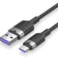 Cable USB-A a USB-C Macho Trenzado 2 M Negro Vention