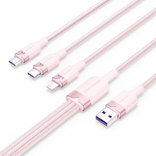 Vention 3-in-1 USB 2.0 Cable 1.5M Pink