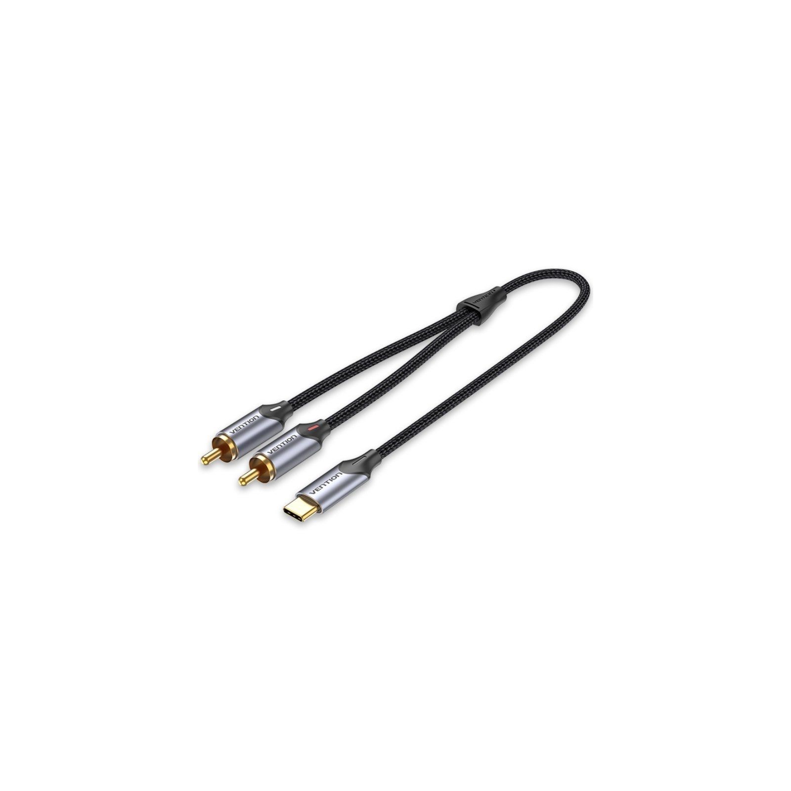 Conversor USB-C a 2 RCA 1 M Gris Vention