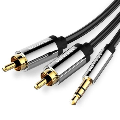 Cable Audio Estereo Jack 3.5/m 2xrca/m 10 M Negro Vention