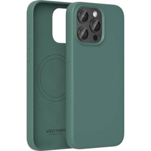 Vention MagSafe Liquid Silicone Case for iPhone 15 in Cypress Green