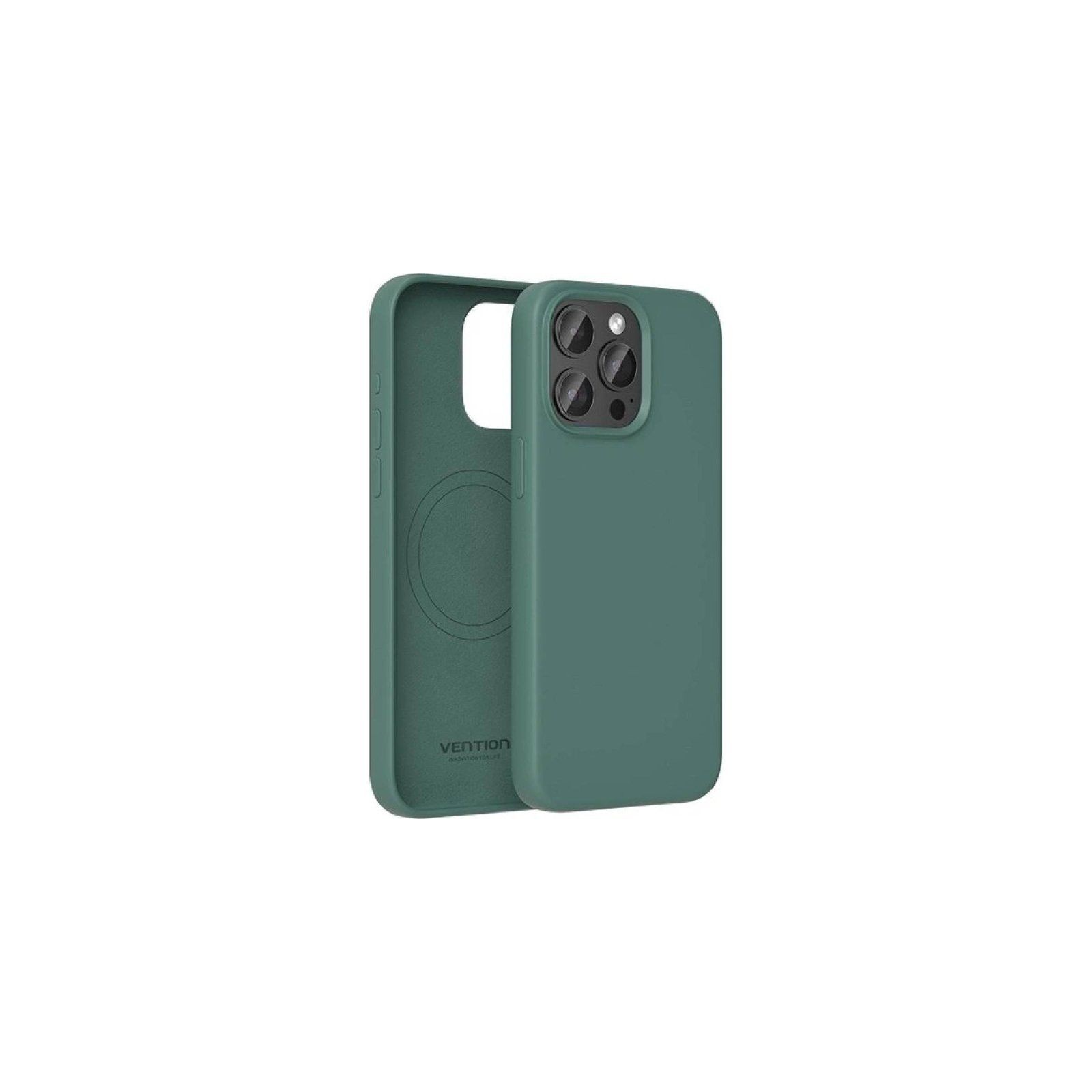 Vention MagSafe Liquid Silicone Case for iPhone 15 in Cypress Green