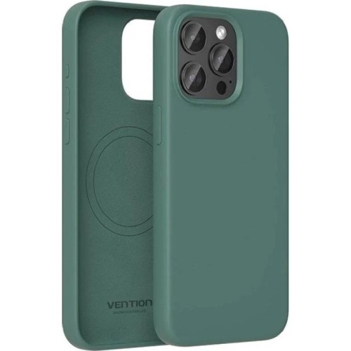 Silicone Case with MagSafe for iPhone 15 Plus in Cypress Green