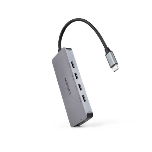 Hub Usb-c 4 Puertos Usb-c + Usb-c Pd 10 Cm Nanocable