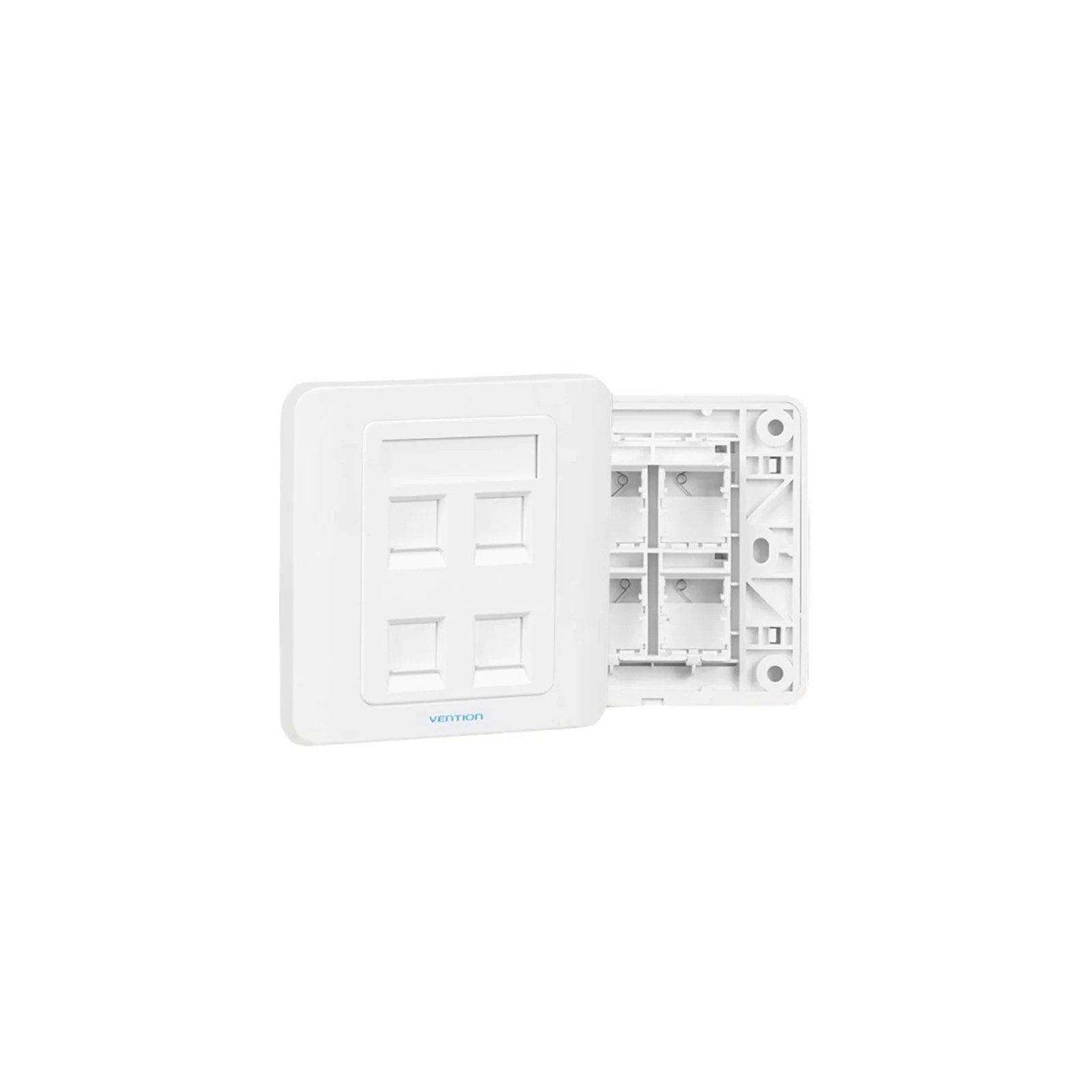 Placa De Pared 4 Puertos RJ45 Blanco