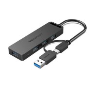 Hub USB 4 Puertos con USB-C PD Gris Vention