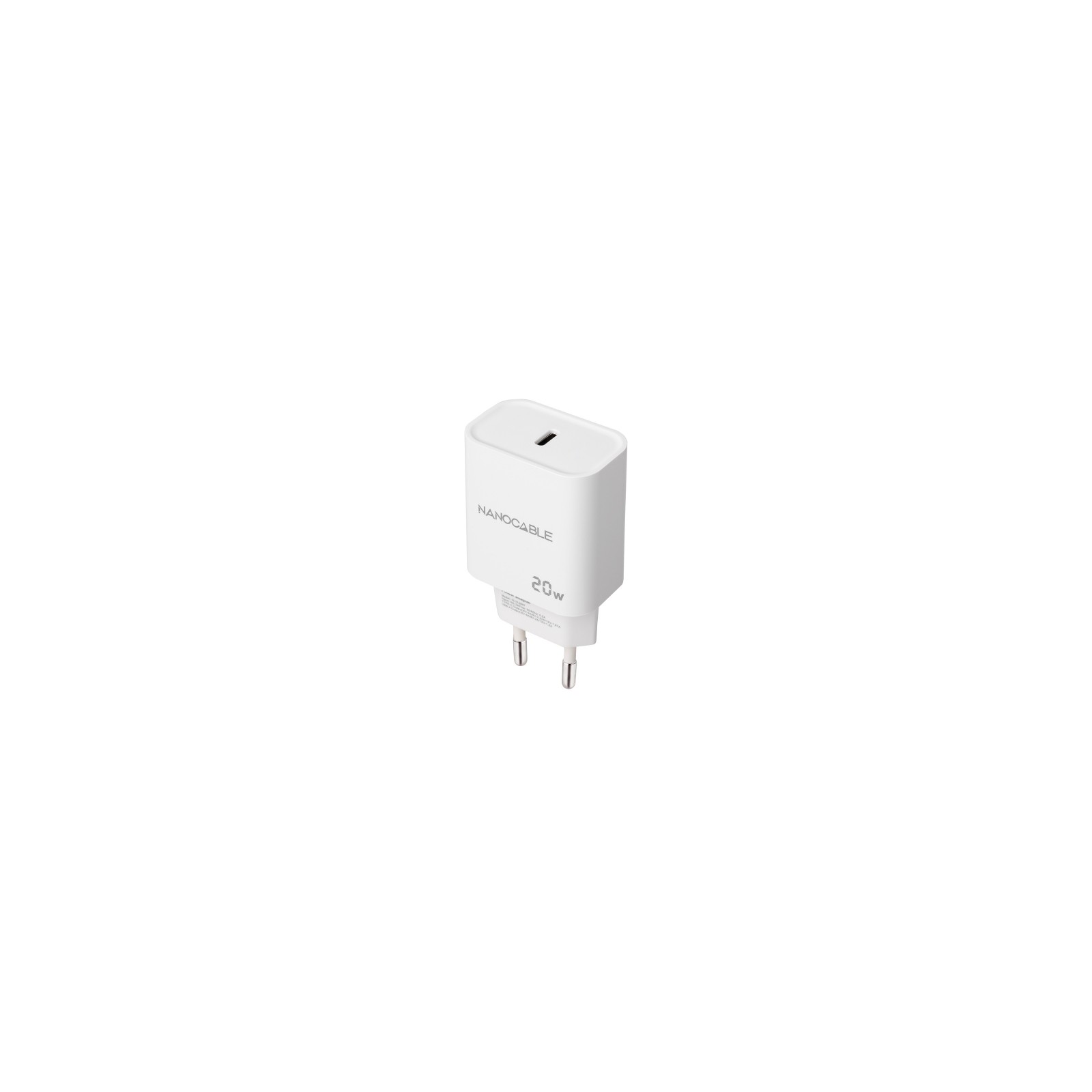 Wall Charger 1xUSB-C PD 20W White Nanocable